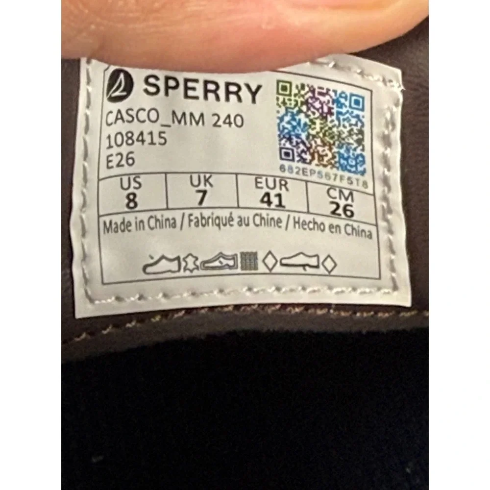 Sperry Casco MM 240 Mens Brown Leather Boat Shoes 2 Eye Size 8 Loafers NWOB